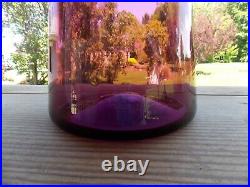 VTG 1960's Blenko Art Glass Amethyst Purple Decanter 920 L with Stopper 23 1/4