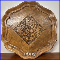 VTG 1980's Italian Green Glass Decanter Set Leather Wrapped With Serving Tray