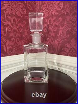 VTG Art Deco Posselt HEAVY Clear Crystal Glass Square Liquor Decanter 10