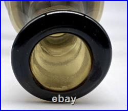 VTG Bischoff Art Glass Decanter Smoke Brown withClear Stopper 16 Tall withStopper