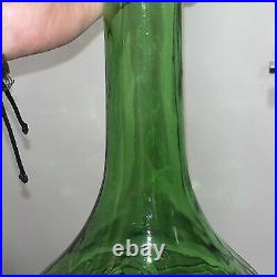 VTG Chianti Wine Liquor Green Glass 42 Bottle- Bottom Signed VTF