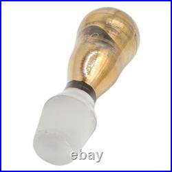 VTG Czech Crackle Glass Decanter 24K Gold Trim Blue Enamel Flowers Bohemian 13