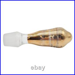 VTG Czech Crackle Glass Decanter 24K Gold Trim Blue Enamel Flowers Bohemian 13