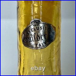 VTG Empoli Guilder Italy Amber Textured Art Glass Genie Bottle Decanter 22 Labe