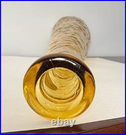 VTG Empoli Guilder Italy Amber Textured Art Glass Genie Bottle Decanter 22 Labe