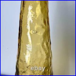 VTG Empoli Guilder Italy Amber Textured Art Glass Genie Bottle Decanter 22 Labe