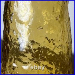 VTG Empoli Guilder Italy Amber Textured Art Glass Genie Bottle Decanter 22 Labe