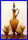VTG-Empoli-Italian-MCM-Amber-Genie-Bottle-Decanter-SET-with-4-Glasses-01-lof