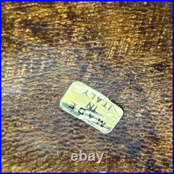 VTG Empoli Italy Brown Glass Leather COGNAC Decanter Bottle 14.5 Intact Stopper