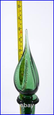 VTG Empoli Pinched Genie Bottle Decanter Green withTeardrop Stopper 20 READ
