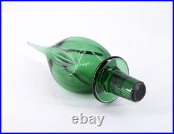 VTG Empoli Pinched Genie Bottle Decanter Green withTeardrop Stopper 20 READ