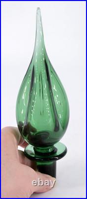 VTG Empoli Pinched Genie Bottle Decanter Green withTeardrop Stopper 20 READ
