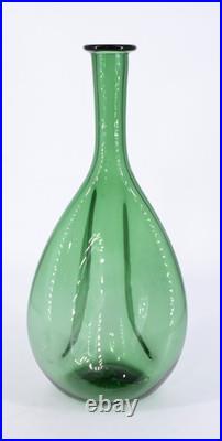 VTG Empoli Pinched Genie Bottle Decanter Green withTeardrop Stopper 20 READ
