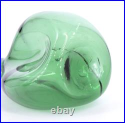 VTG Empoli Pinched Genie Bottle Decanter Green withTeardrop Stopper 20 READ