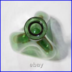 VTG Empoli Pinched Genie Bottle Decanter Green withTeardrop Stopper 20 READ