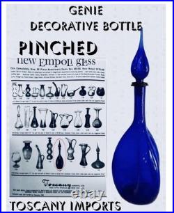 VTG Empoli Pinched Genie Bottle Decanter Green withTeardrop Stopper 20 READ