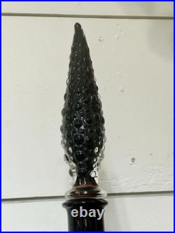 VTG Empoli Purple Amethyst Hobnail Decanter Genie Bottle Hand Blown 15 In MCM