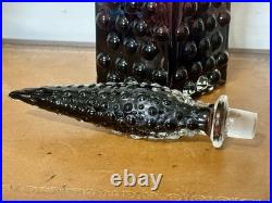 VTG Empoli Purple Amethyst Hobnail Decanter Genie Bottle Hand Blown 15 In MCM