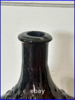 VTG Empoli Purple Amethyst Hobnail Decanter Genie Bottle Hand Blown 15 In MCM