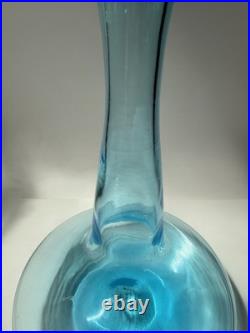 VTG. Greenwich 6534 S 11 Aqua Blue Ship Decanter MCM Art Glass. Genie Bottle
