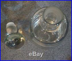 VTG Hand Blown Glass Liquor Decanter Whiskey Barware Bottle Crystal ball stopper