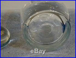VTG Hand Blown Glass Liquor Decanter Whiskey Barware Bottle Crystal ball stopper