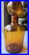 VTG-Handsome-Amber-Glass-Genie-Bottle-Round-Stopper-Decanter-MCM-Mid-Century-01-jd