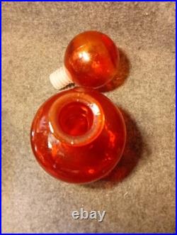 VTG ITALIAN Red MOLD Blown Art Glass Decanter withStopper Decorative Heavyweight