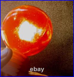 VTG ITALIAN Red MOLD Blown Art Glass Decanter withStopper Decorative Heavyweight