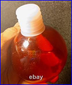 VTG ITALIAN Red MOLD Blown Art Glass Decanter withStopper Decorative Heavyweight