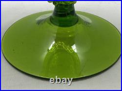 VTG Lavorazione Empoli Striped Green & White Genie Bottle Decanter Cameo