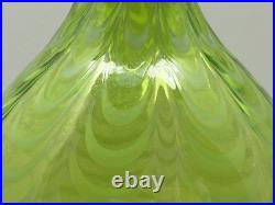 VTG Lavorazione Empoli Striped Green & White Genie Bottle Decanter Cameo
