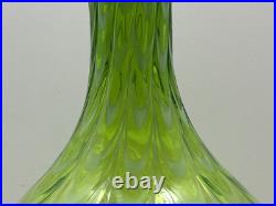VTG Lavorazione Empoli Striped Green & White Genie Bottle Decanter Cameo