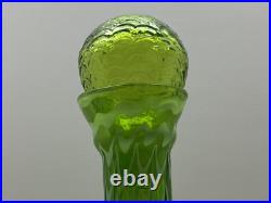 VTG Lavorazione Empoli Striped Green & White Genie Bottle Decanter Cameo
