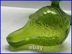 VTG Lavorazione Empoli Striped Green & White Genie Bottle Decanter Cameo