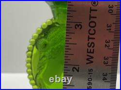 VTG Lavorazione Empoli Striped Green & White Genie Bottle Decanter Cameo