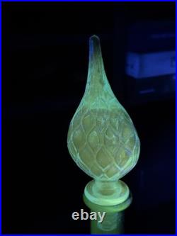 VTG MCM 1960's Italian Empoli Blue Glass Genie Decanter Bottle Diamond Pattern
