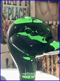 VTG MCM Italian Art Green Glass Empoli Verde 14 Tall Hand Blown Duck Decanter