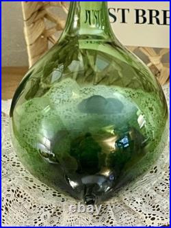 VTG MCM Italian Art Green Glass Empoli Verde 14 Tall Hand Blown Duck Decanter