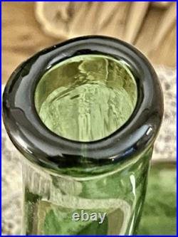 VTG MCM Italian Art Green Glass Empoli Verde 14 Tall Hand Blown Duck Decanter