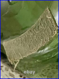 VTG MCM Italian Art Green Glass Empoli Verde 14 Tall Hand Blown Duck Decanter
