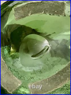 VTG MCM Italian Art Green Glass Empoli Verde 14 Tall Hand Blown Duck Decanter