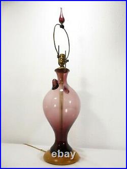 VTG Mid Century BLENKO LP-2 TABLE LAMP in AMETHYST Modernist ART GLASS Decanter