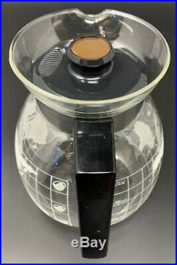VTG Nescafe Nestle Glass World Globe Coffee Pot With4 Mugs Sugar Creamer Carafe
