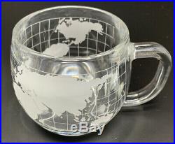 VTG Nescafe Nestle Glass World Globe Coffee Pot With4 Mugs Sugar Creamer Carafe