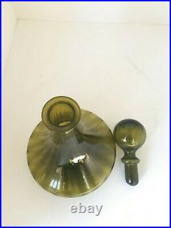 VTG Tall Authentic Depression Glass Ship Wine Decanter With Stopper Bubble Inside