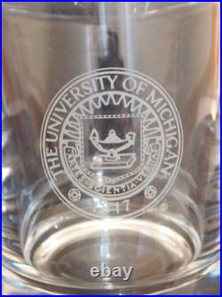 VTG University of Michigan Glass Decanter Whisky Liquor Wine Bottle Excellent UM