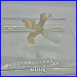 VTG Venetian Murano Glass Pink Copper Stripped Decanter Flower Stopper 9.5 Tall