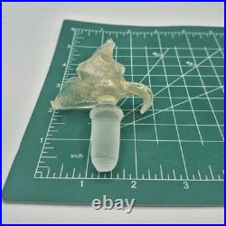 VTG Venetian Murano Glass Pink Copper Stripped Decanter Flower Stopper 9.5 Tall