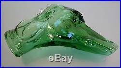 VTG XL 58cm 23 DOG DECANTER BOTTLE GREEN GLASS MID CENTURY CARAFE verre CHIEN